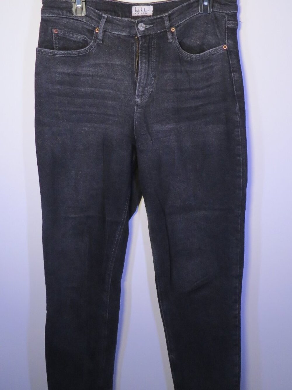 Nicole Miller New York Nomad High Rise Relaxed Straight Black Jeans | Size S/M
